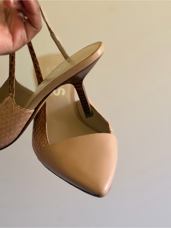 KORS Michael Kors Shoes - Nude Pointed Toe Slingback Kitten Heels